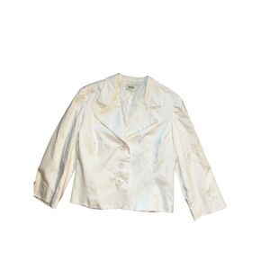 Vintage‎ Nieman Marcus Exclusive White Blazer 12 Office Classic Made In USA